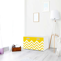 Möbelfolie Gelbe Zacken - IKEA Stuva / Fritids Bank mit Kasten - Kinderzimmer