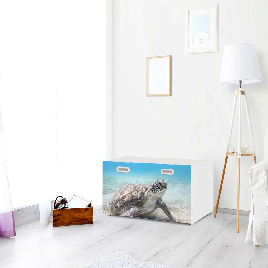 Möbelfolie Green Sea Turtle - IKEA Stuva / Fritids Bank mit Kasten - Kinderzimmer
