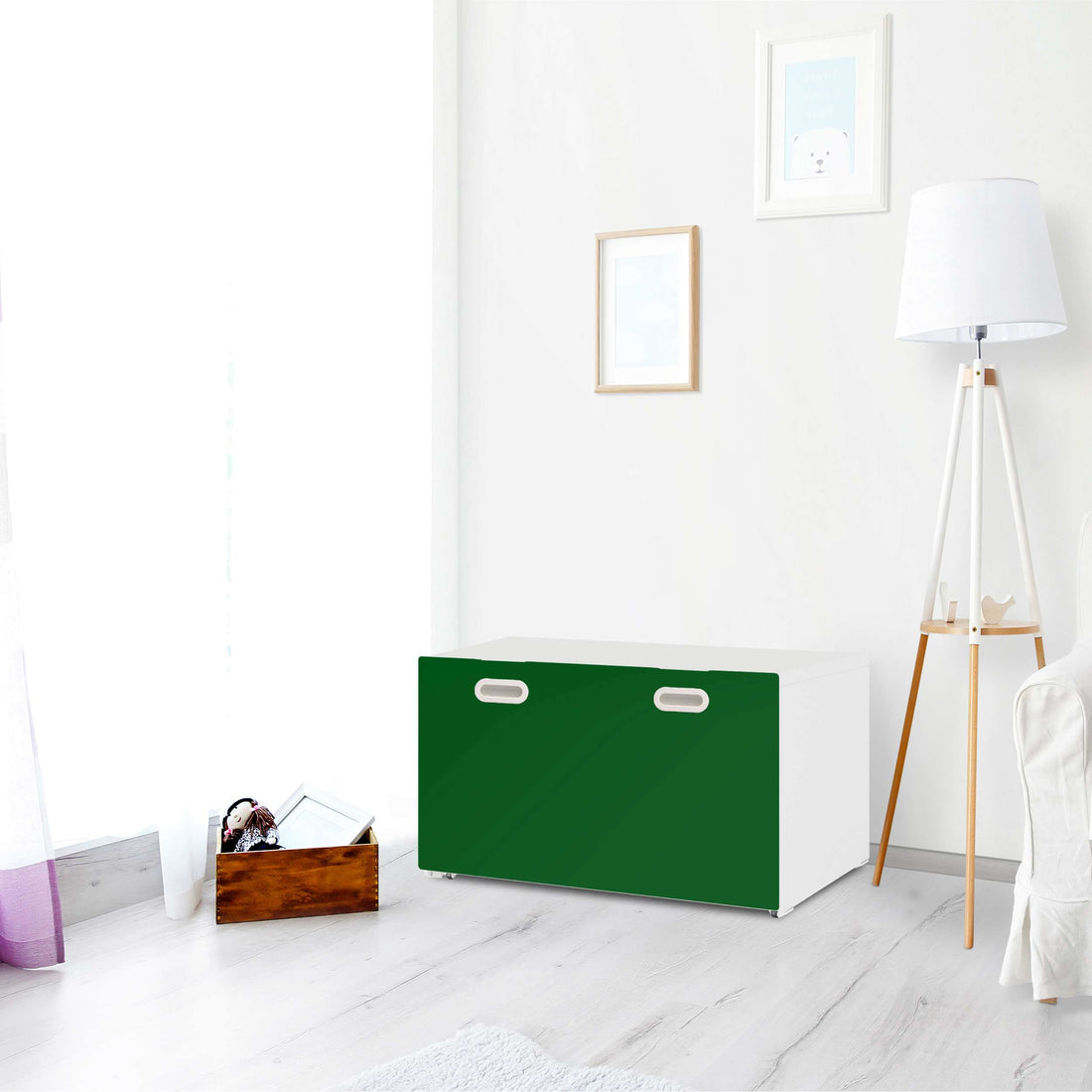 Möbelfolie Grün Dark - IKEA Stuva / Fritids Bank mit Kasten - Kinderzimmer