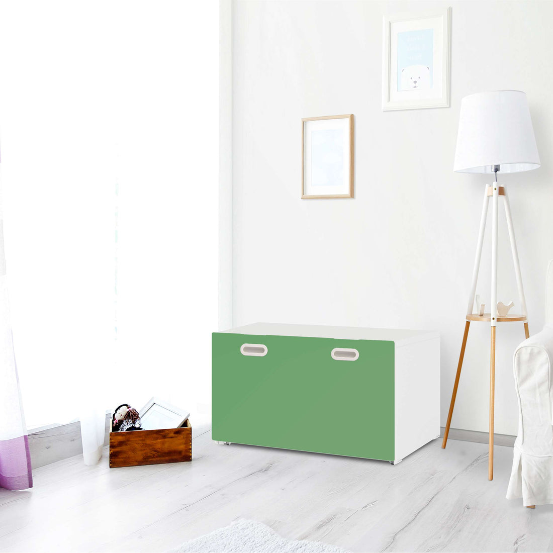 Möbelfolie Grün Light - IKEA Stuva / Fritids Bank mit Kasten - Kinderzimmer