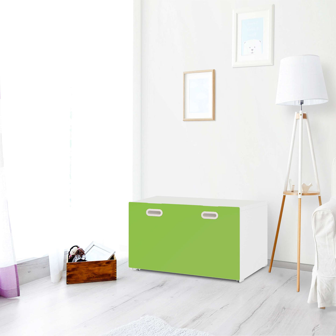 Möbelfolie Hellgrün Dark - IKEA Stuva / Fritids Bank mit Kasten - Kinderzimmer