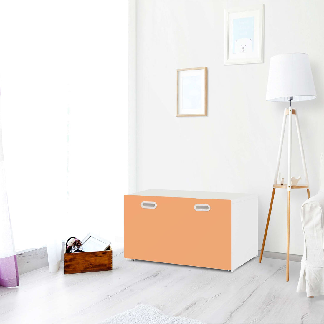 Möbelfolie Orange Light - IKEA Stuva / Fritids Bank mit Kasten - Kinderzimmer