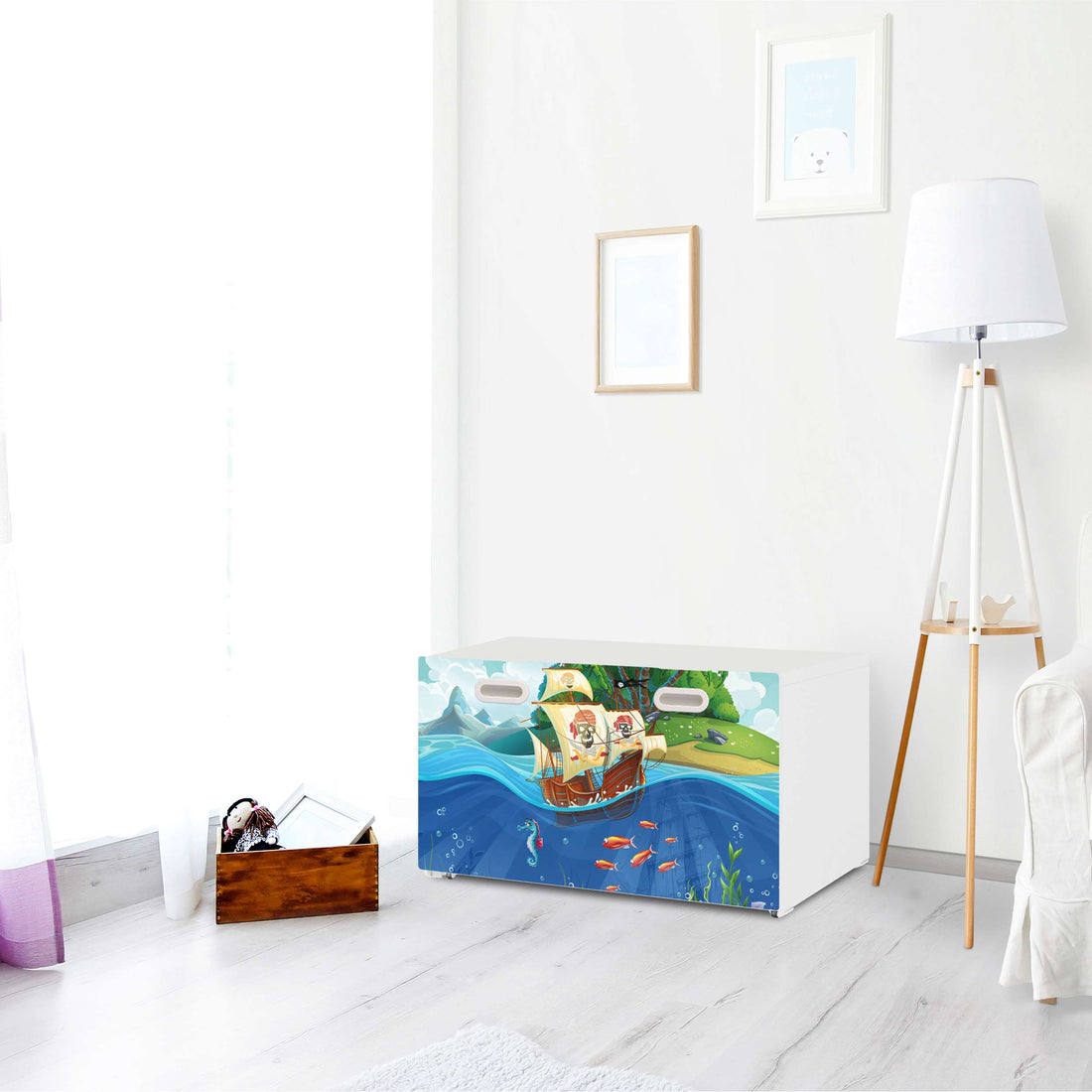 Möbelfolie Pirates - IKEA Stuva / Fritids Bank mit Kasten - Kinderzimmer