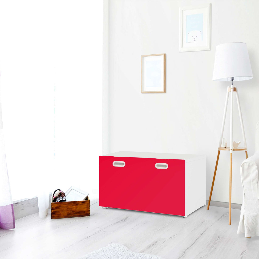 Möbelfolie Rot Light - IKEA Stuva / Fritids Bank mit Kasten - Kinderzimmer