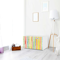 Möbelfolie Watercolor Stripes - IKEA Stuva / Fritids Bank mit Kasten - Kinderzimmer