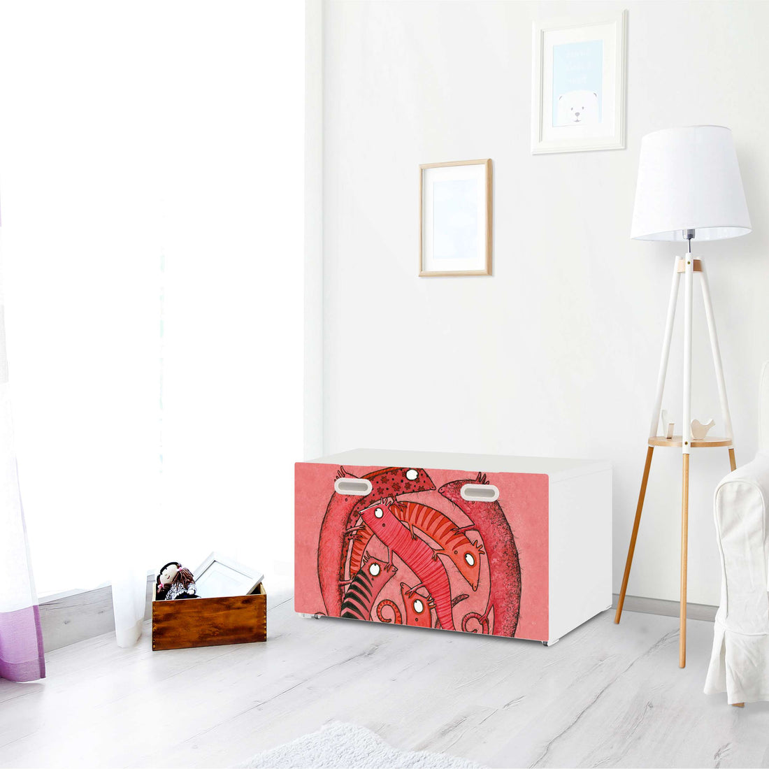 Möbelfolie Wer mit wem - IKEA Stuva / Fritids Bank mit Kasten - Kinderzimmer