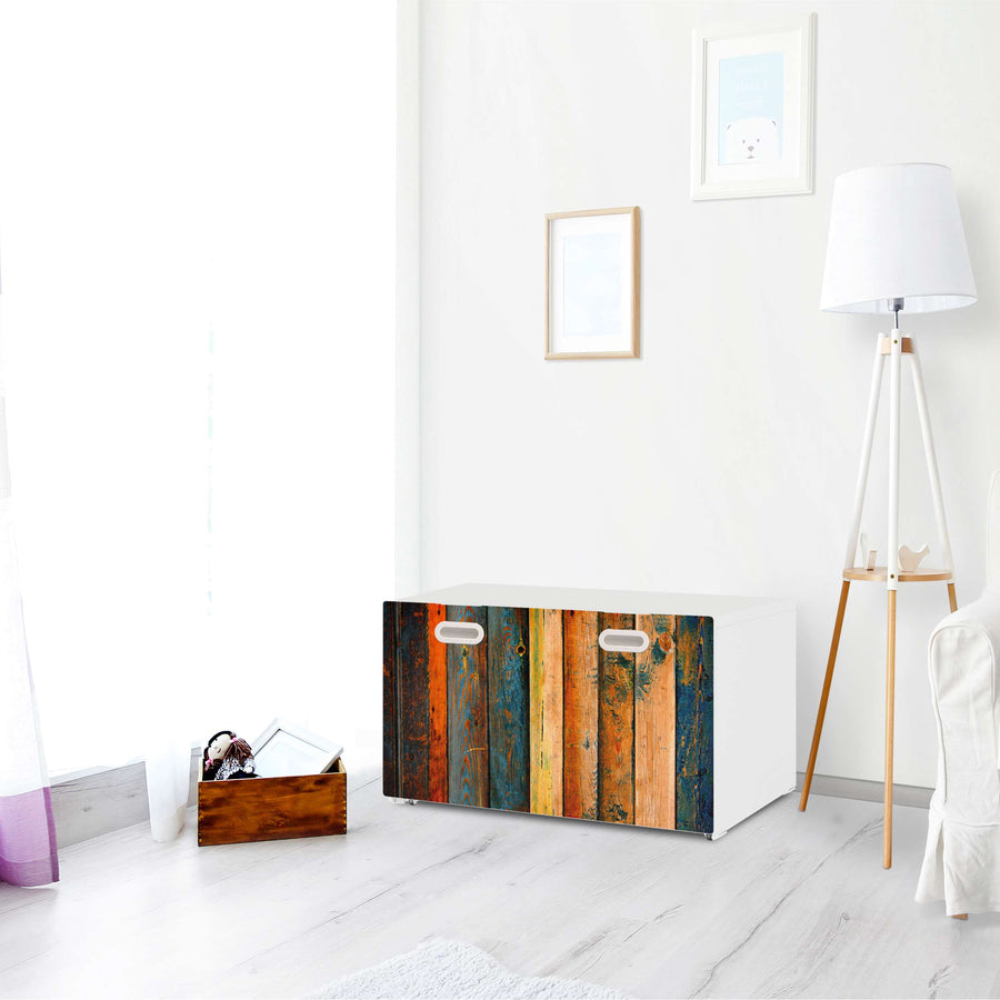 Möbelfolie Wooden - IKEA Stuva / Fritids Bank mit Kasten - Kinderzimmer