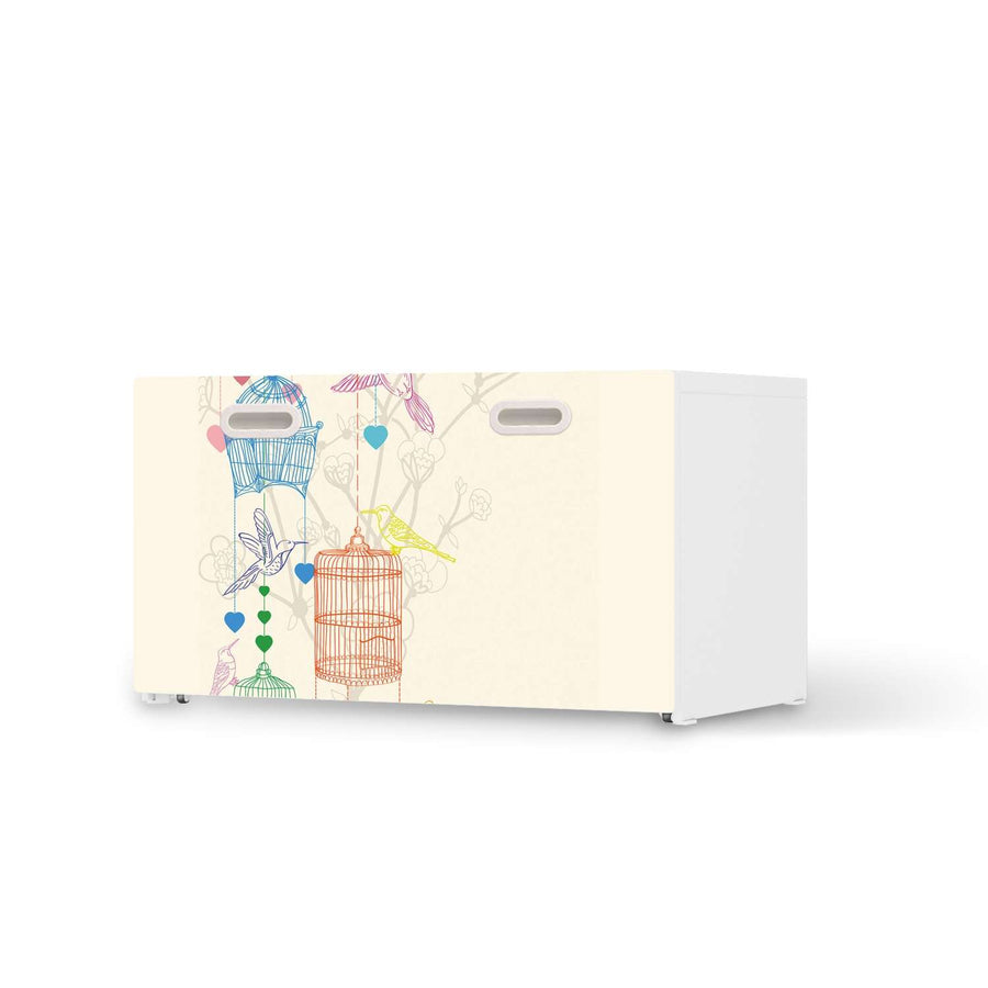 Möbelfolie Birdcage - IKEA Stuva / Fritids Bank mit Kasten  - weiss