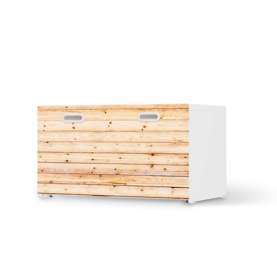 Möbelfolie Bright Planks - IKEA Stuva / Fritids Bank mit Kasten  - weiss