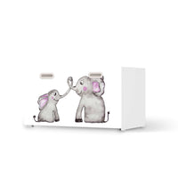 Möbelfolie Elefanten - IKEA Stuva / Fritids Bank mit Kasten  - weiss