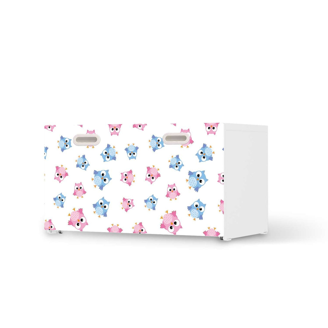 Möbelfolie Eulenparty - IKEA Stuva / Fritids Bank mit Kasten  - weiss