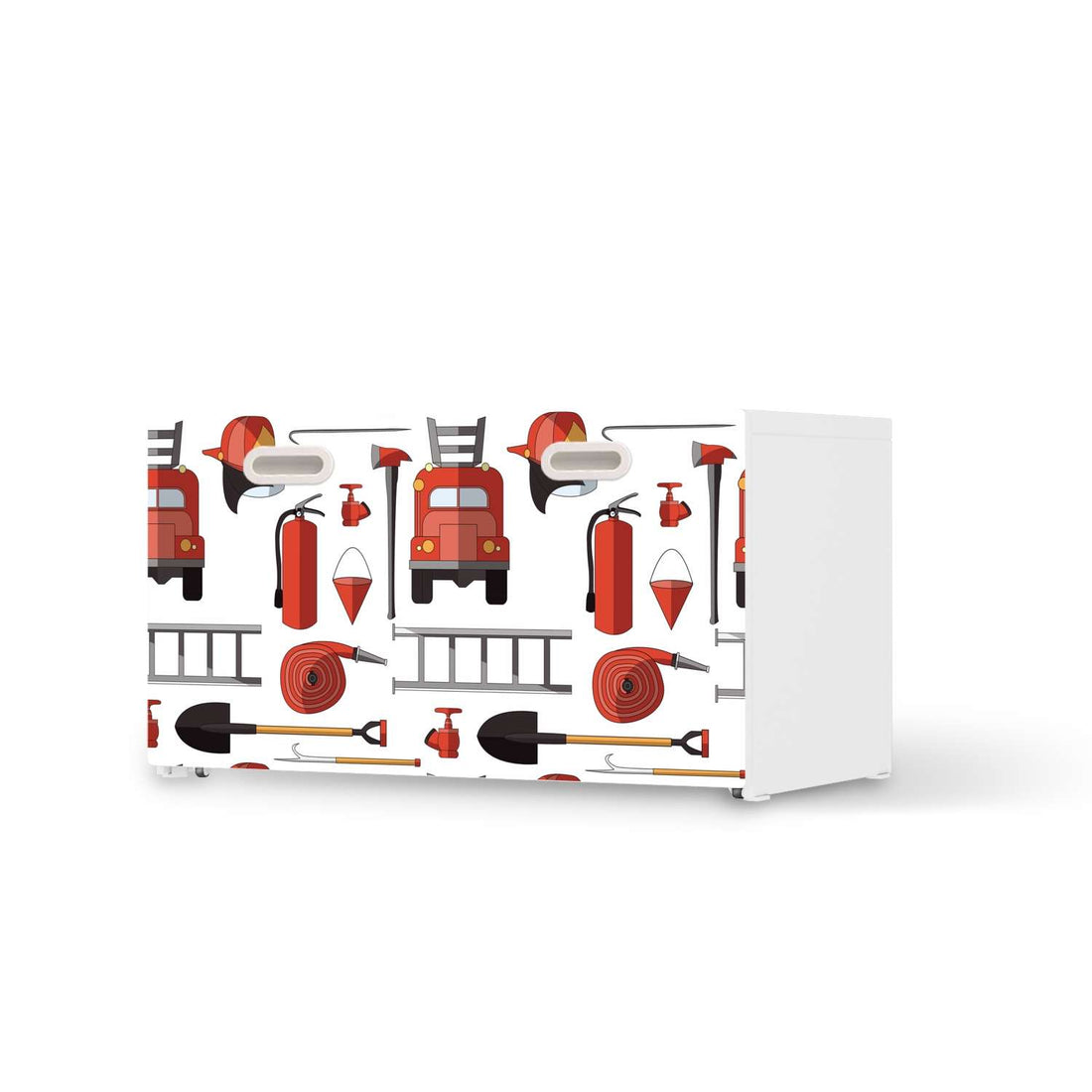 Möbelfolie Firefighter - IKEA Stuva / Fritids Bank mit Kasten  - weiss