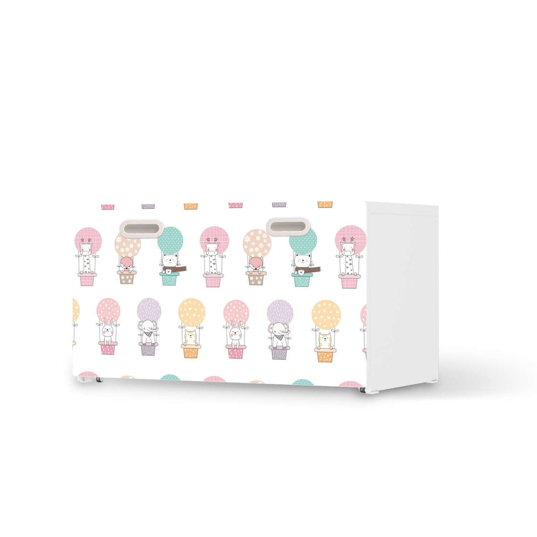 Möbelfolie Flying Animals - IKEA Stuva / Fritids Bank mit Kasten  - weiss