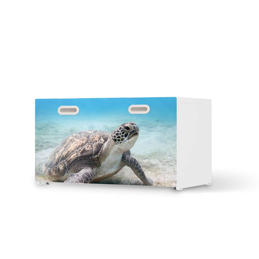 Möbelfolie Green Sea Turtle - IKEA Stuva / Fritids Bank mit Kasten  - weiss