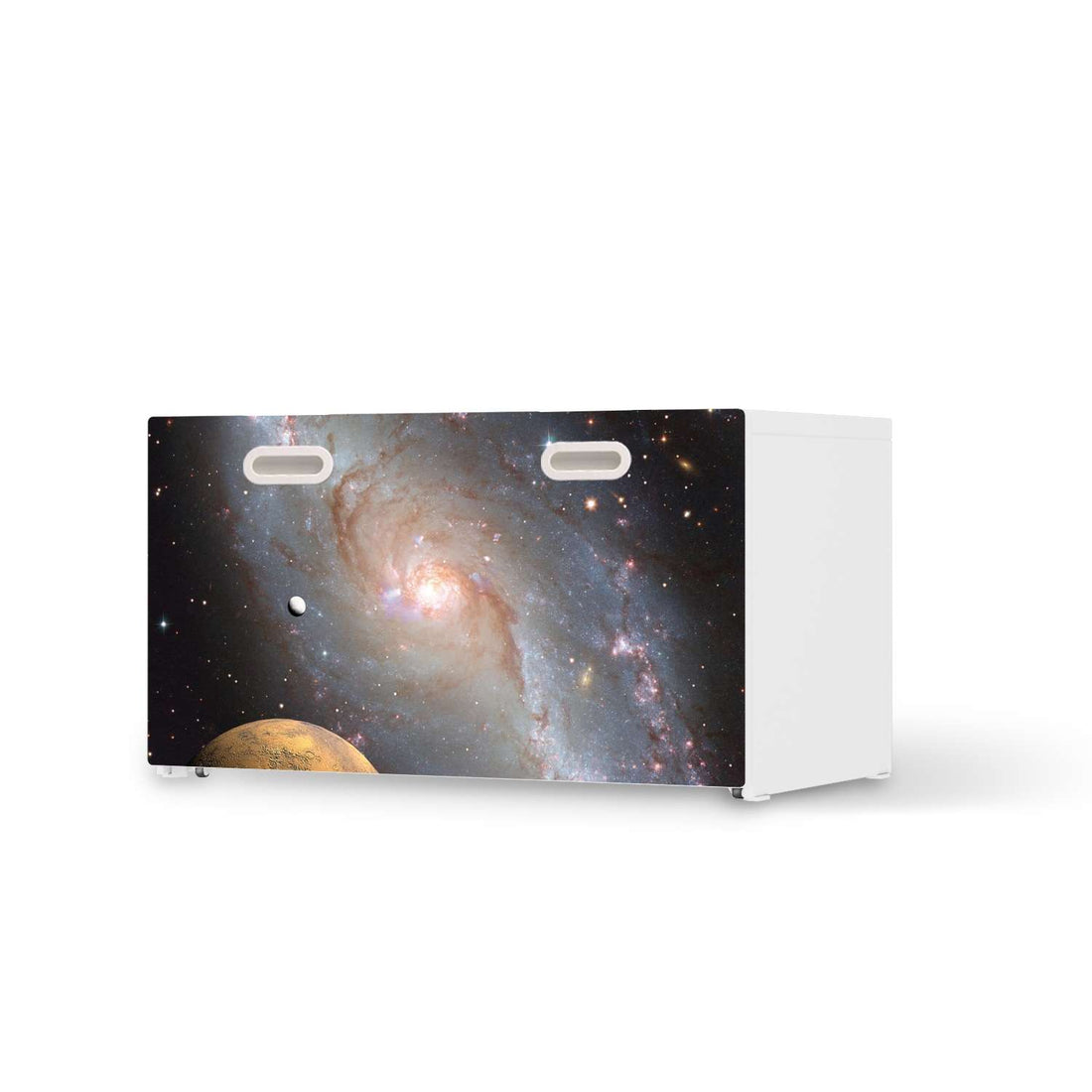 Möbelfolie Milky Way - IKEA Stuva / Fritids Bank mit Kasten  - weiss