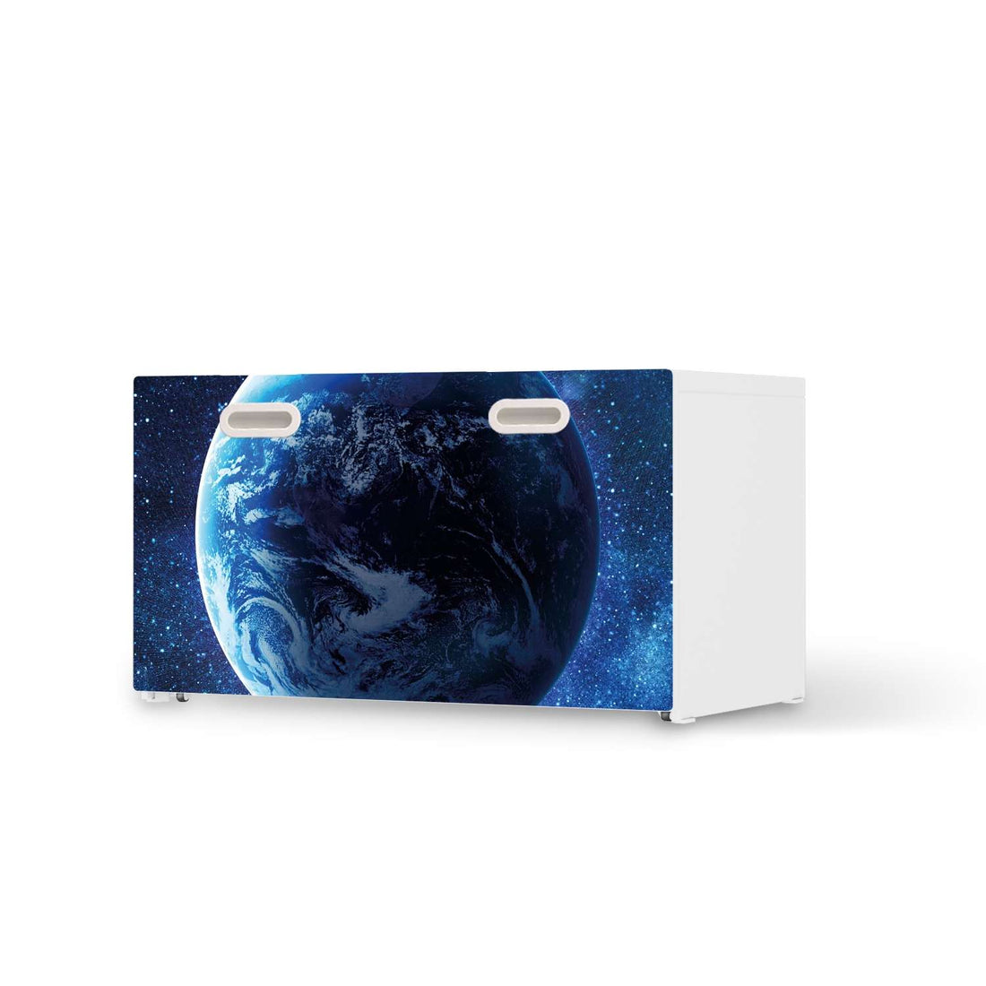 Möbelfolie Planet Blue - IKEA Stuva / Fritids Bank mit Kasten  - weiss