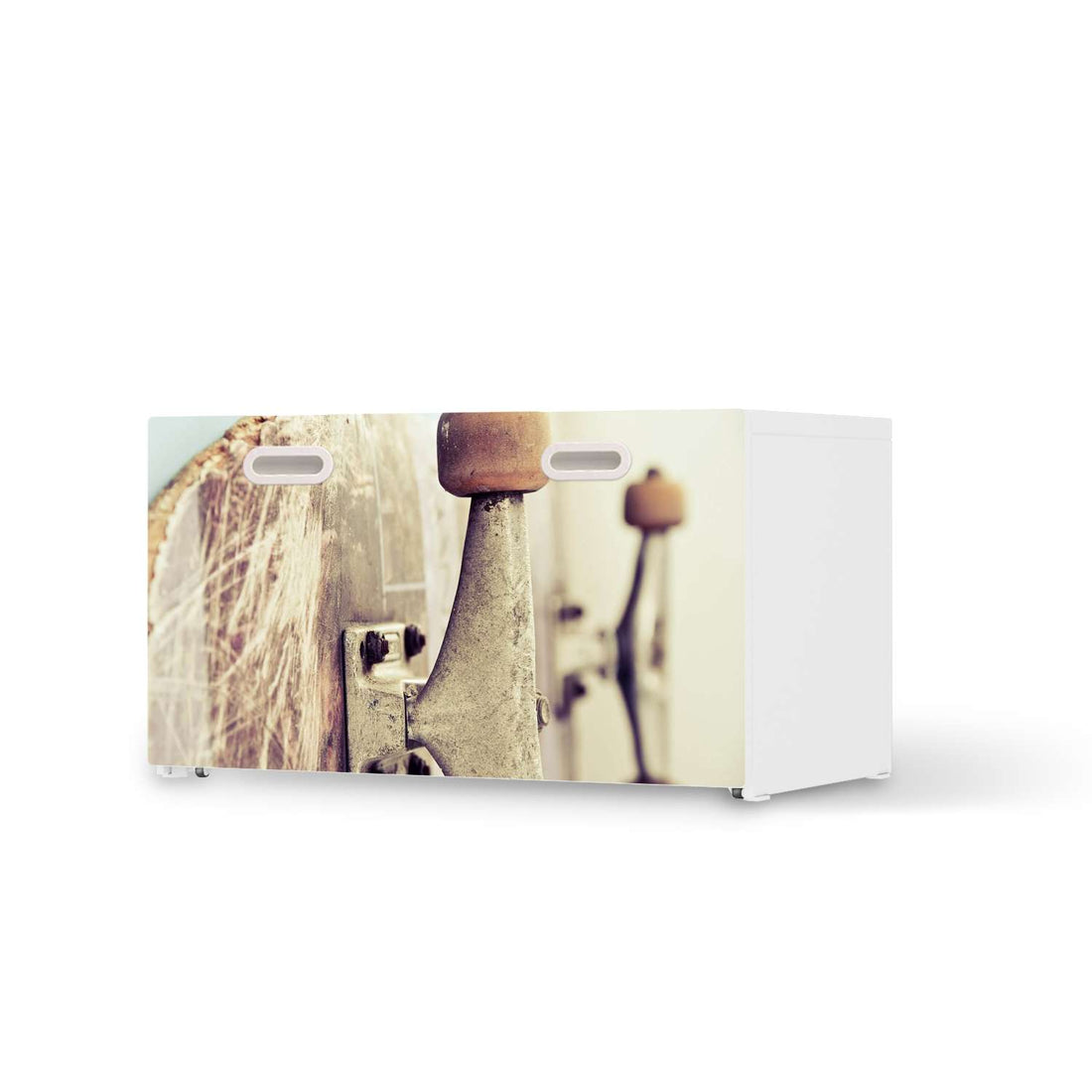 Möbelfolie Skateboard - IKEA Stuva / Fritids Bank mit Kasten  - weiss