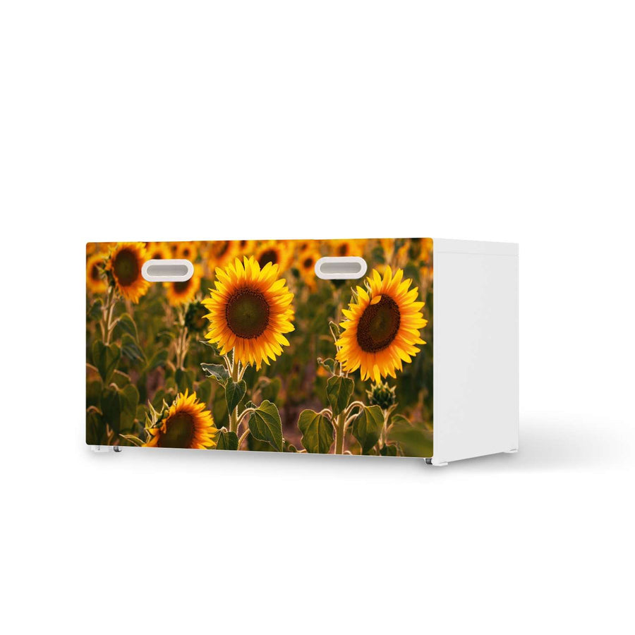 Möbelfolie Sunflowers - IKEA Stuva / Fritids Bank mit Kasten  - weiss