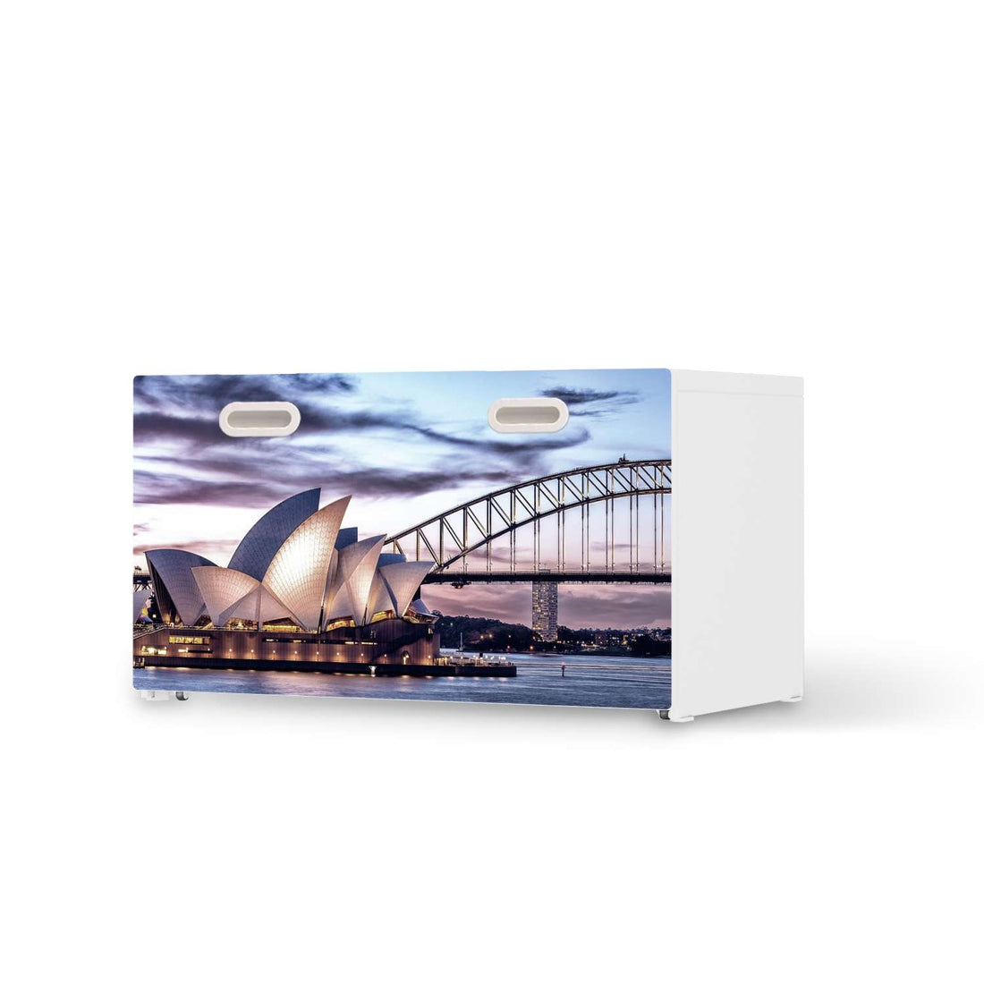 Möbelfolie Sydney - IKEA Stuva / Fritids Bank mit Kasten  - weiss