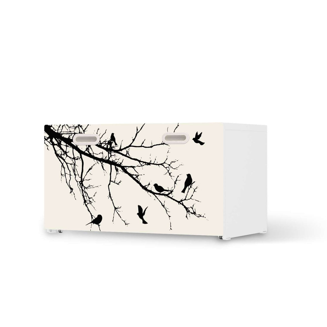 Möbelfolie Tree and Birds 1 - IKEA Stuva / Fritids Bank mit Kasten  - weiss