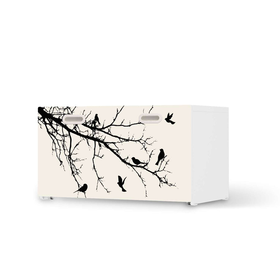 Möbelfolie Tree and Birds 1 - IKEA Stuva / Fritids Bank mit Kasten  - weiss
