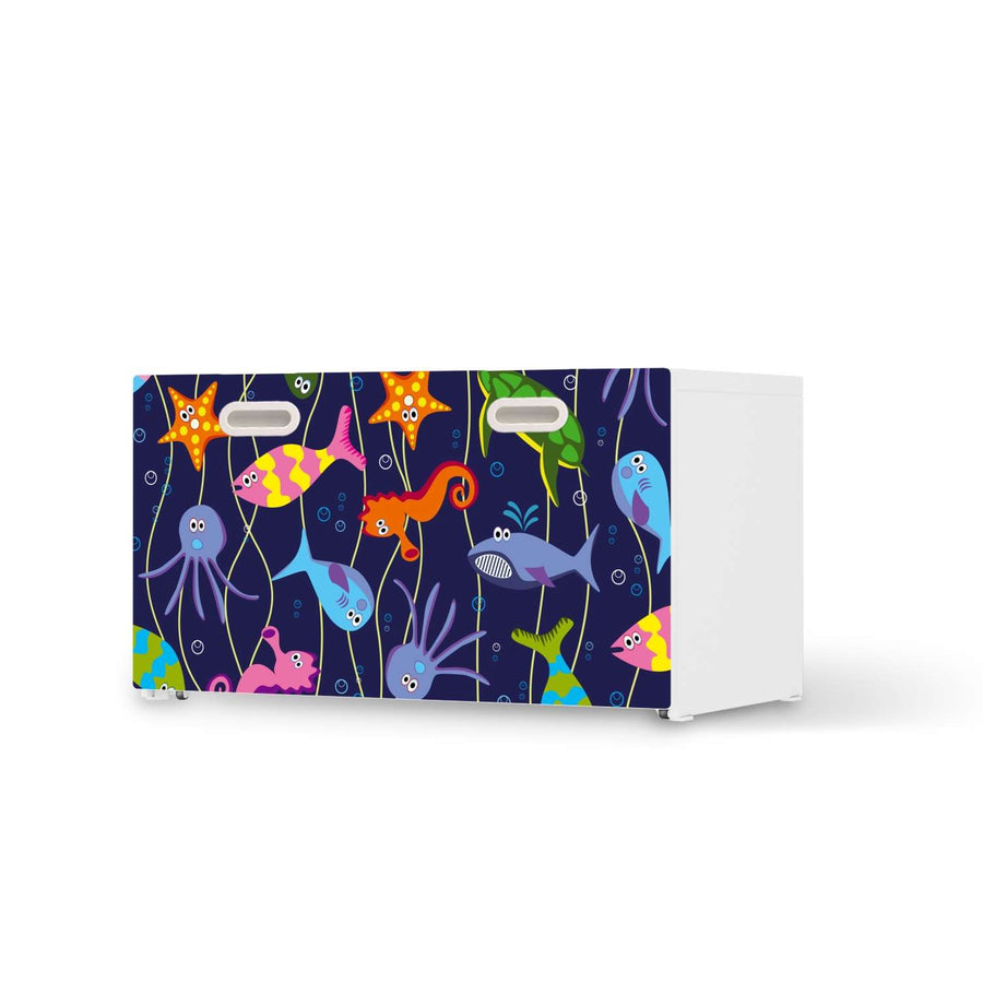 Möbelfolie Underwater Life - IKEA Stuva / Fritids Bank mit Kasten  - weiss