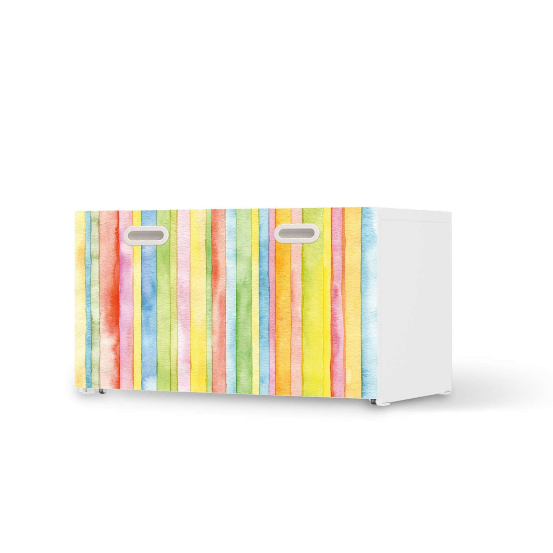 Möbelfolie Watercolor Stripes - IKEA Stuva / Fritids Bank mit Kasten  - weiss
