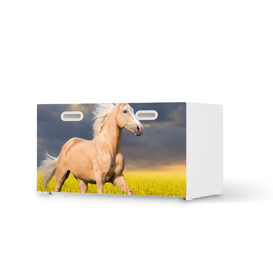 Möbelfolie Wildpferd - IKEA Stuva / Fritids Bank mit Kasten  - weiss