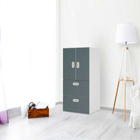 Möbelfolie Blaugrau Light - IKEA Stuva / Fritids kombiniert - 2 Schubladen und 2 kleine Türen - Kinderzimmer