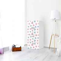 Möbelfolie Eulenparty - IKEA Stuva / Fritids kombiniert - 2 Schubladen und 2 kleine Türen - Kinderzimmer