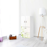 Möbelfolie Flower Light - IKEA Stuva / Fritids kombiniert - 2 Schubladen und 2 kleine Türen - Kinderzimmer
