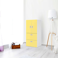 Möbelfolie Gelb Light - IKEA Stuva / Fritids kombiniert - 2 Schubladen und 2 kleine Türen - Kinderzimmer