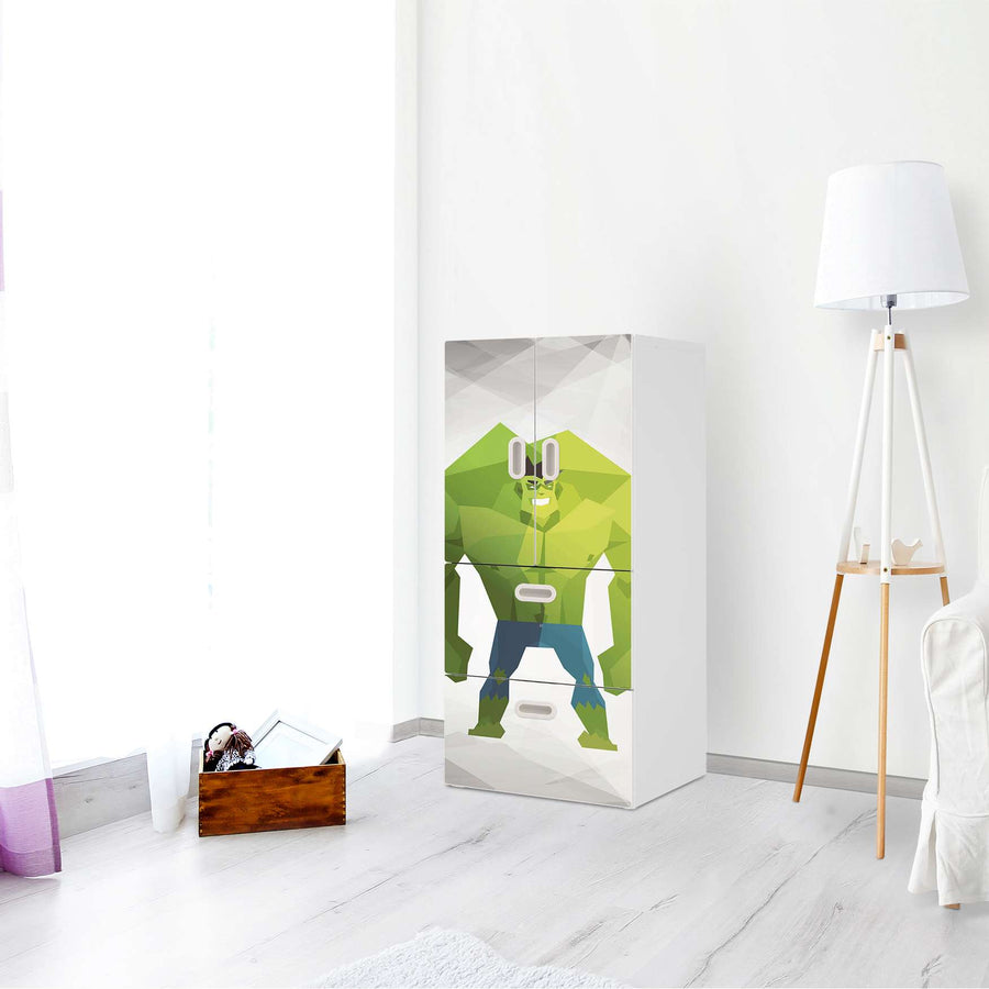 Möbelfolie Mr. Green - IKEA Stuva / Fritids kombiniert - 2 Schubladen und 2 kleine Türen - Kinderzimmer