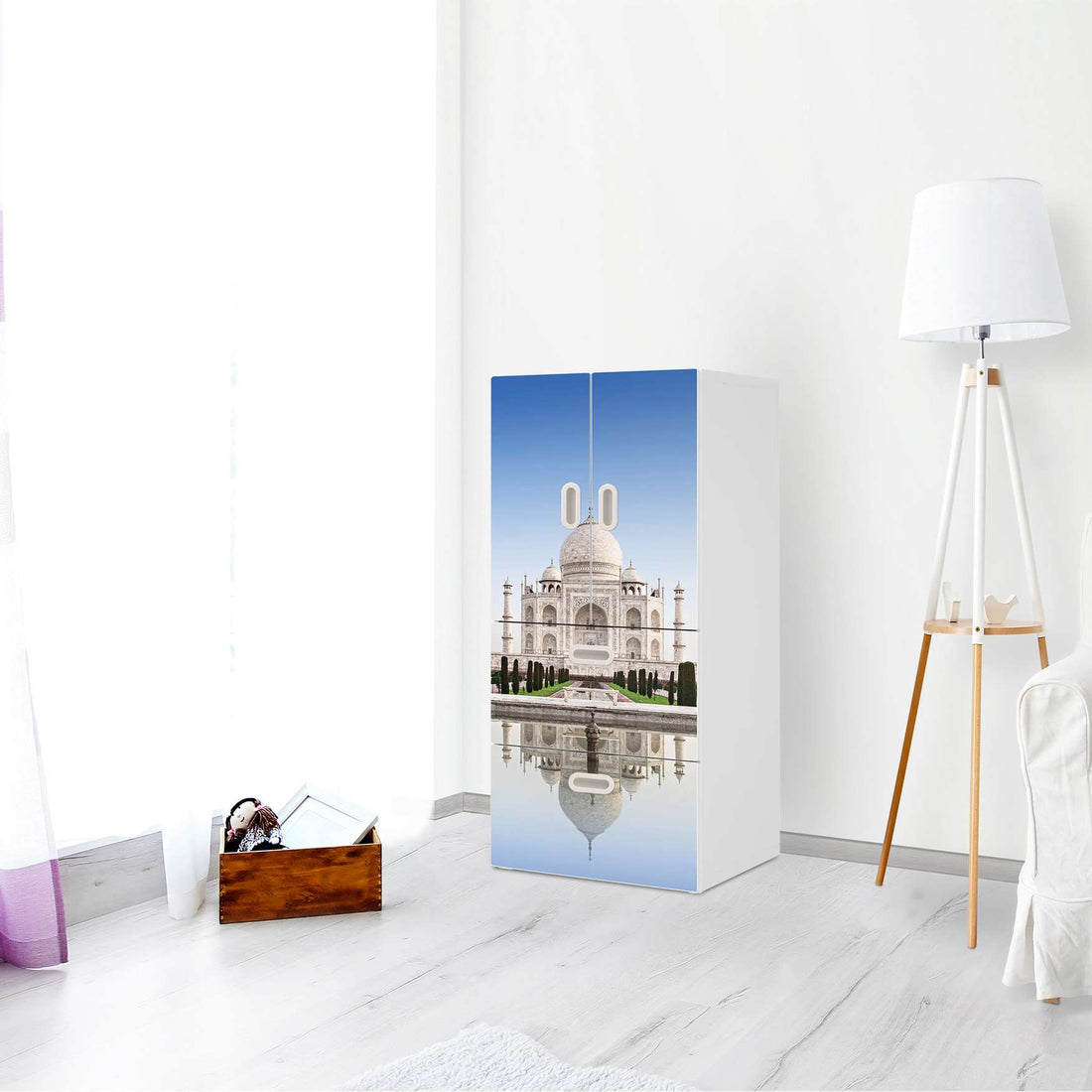Möbelfolie Taj Mahal - IKEA Stuva / Fritids kombiniert - 2 Schubladen und 2 kleine Türen - Kinderzimmer