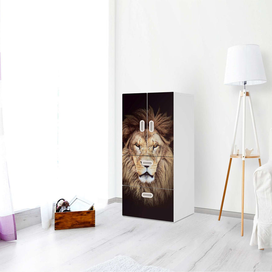 Möbelfolie Wild Eyes - IKEA Stuva / Fritids kombiniert - 2 Schubladen und 2 kleine Türen - Kinderzimmer