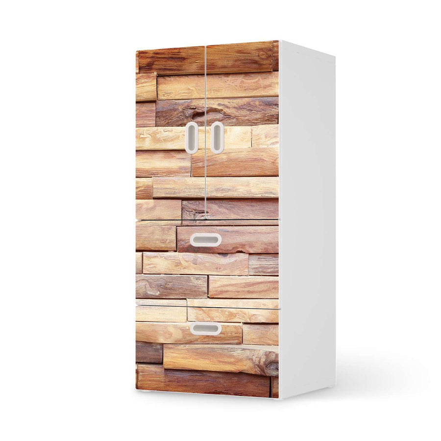 Möbelfolie Artwood - IKEA Stuva / Fritids kombiniert - 2 Schubladen und 2 kleine Türen  - weiss