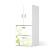 Möbelfolie Flower Light - IKEA Stuva / Fritids kombiniert - 2 Schubladen und 2 kleine Türen  - weiss