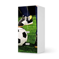 Möbelfolie Fussballstar - IKEA Stuva / Fritids kombiniert - 2 Schubladen und 2 kleine Türen  - weiss