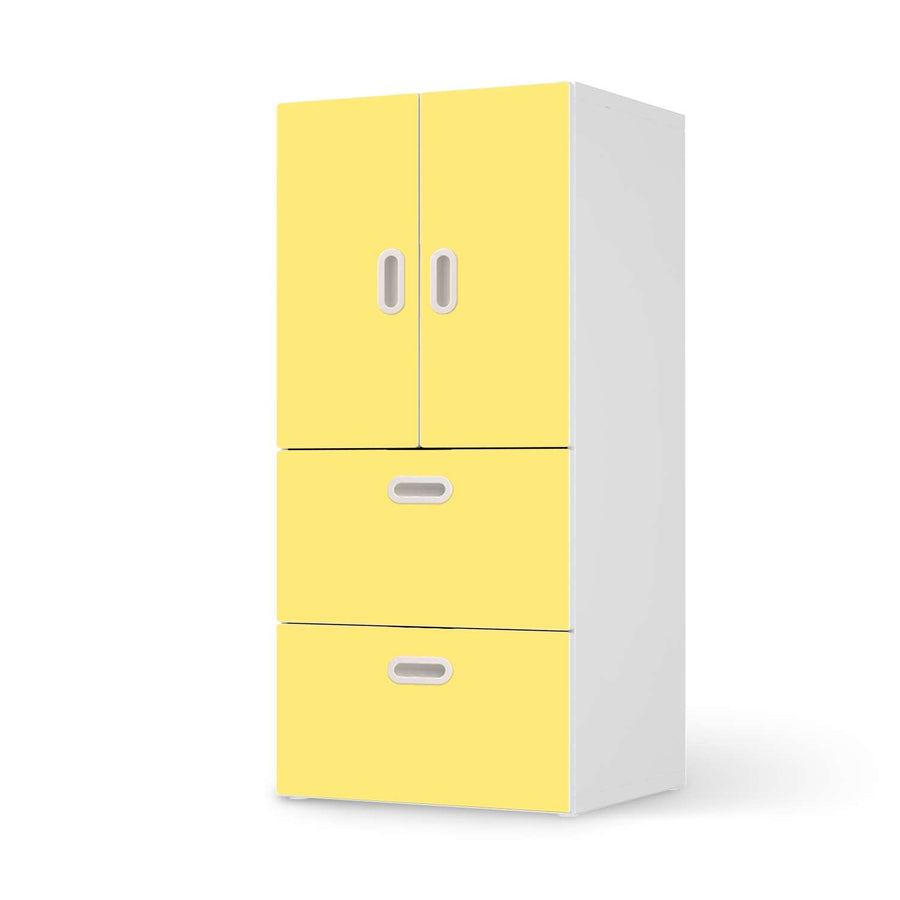 Möbelfolie Gelb Light - IKEA Stuva / Fritids kombiniert - 2 Schubladen und 2 kleine Türen  - weiss