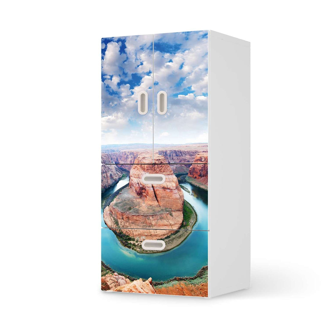 Möbelfolie Grand Canyon - IKEA Stuva / Fritids kombiniert - 2 Schubladen und 2 kleine Türen  - weiss