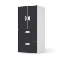 Möbelfolie Grau Dark - IKEA Stuva / Fritids kombiniert - 2 Schubladen und 2 kleine Türen  - weiss