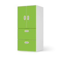 Möbelfolie Hellgrün Dark - IKEA Stuva / Fritids kombiniert - 2 Schubladen und 2 kleine Türen  - weiss