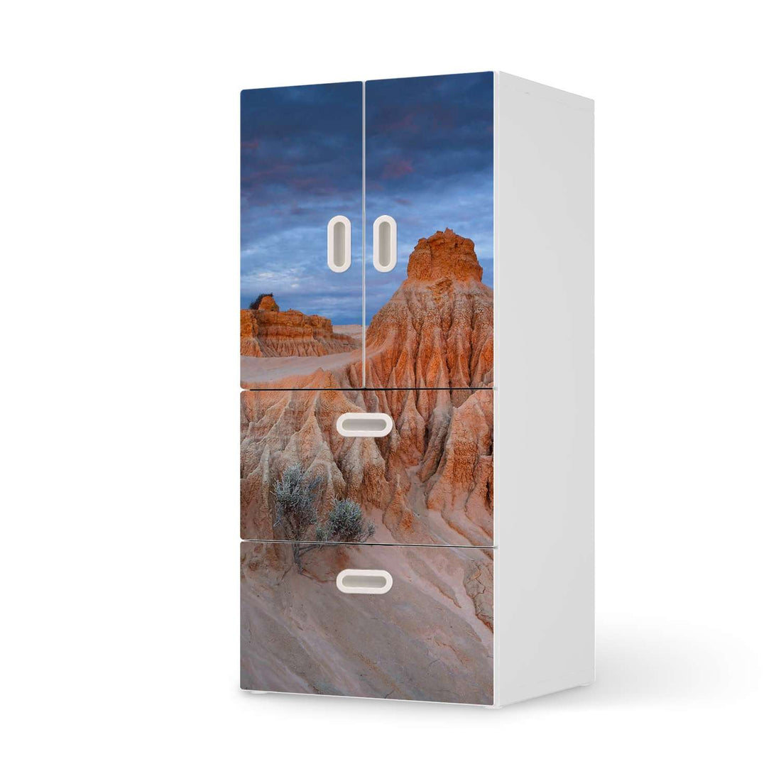 Möbelfolie Outback Australia - IKEA Stuva / Fritids kombiniert - 2 Schubladen und 2 kleine Türen  - weiss