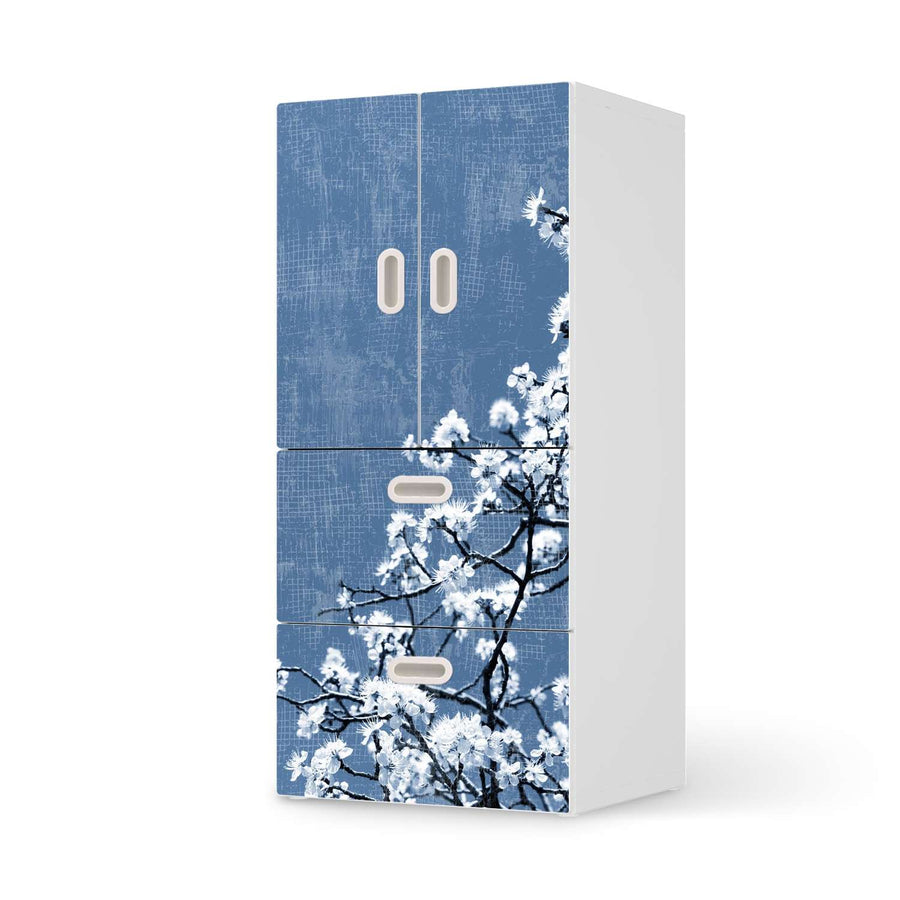 Möbelfolie Spring Tree - IKEA Stuva / Fritids kombiniert - 2 Schubladen und 2 kleine Türen  - weiss