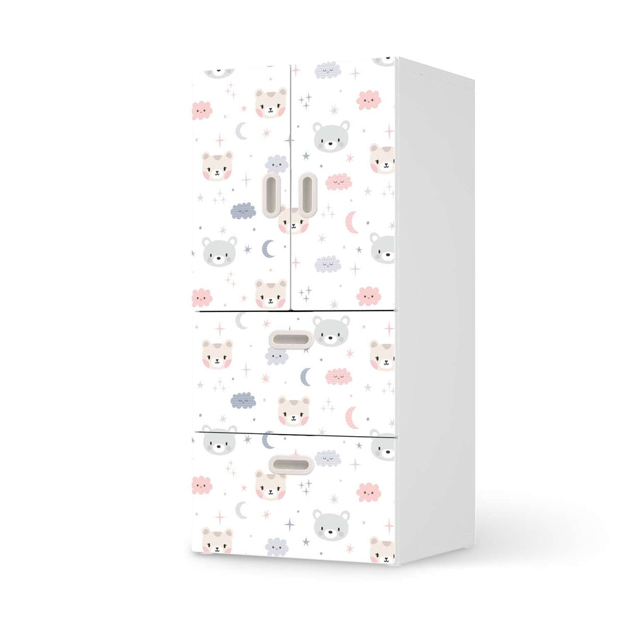 Möbelfolie Sweet Dreams - IKEA Stuva / Fritids kombiniert - 2 Schubladen und 2 kleine Türen  - weiss