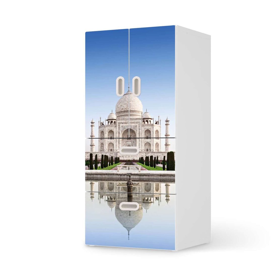 Möbelfolie Taj Mahal - IKEA Stuva / Fritids kombiniert - 2 Schubladen und 2 kleine Türen  - weiss