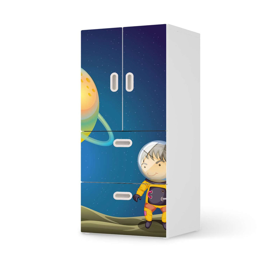 Möbelfolie Young Explorer - IKEA Stuva / Fritids kombiniert - 2 Schubladen und 2 kleine Türen  - weiss