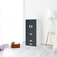 Möbelfolie Blaugrau Dark - IKEA Stuva / Fritids kombiniert - 3 Schubladen und 2 kleine Türen - Kinderzimmer