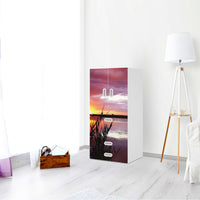 Möbelfolie Dream away - IKEA Stuva / Fritids kombiniert - 3 Schubladen und 2 kleine Türen - Kinderzimmer