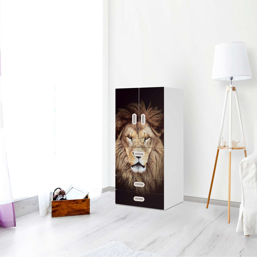 Möbelfolie Wild Eyes - IKEA Stuva / Fritids kombiniert - 3 Schubladen und 2 kleine Türen - Kinderzimmer